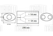 Пламегаситель универсальный 170-105/L 290-63 в две по 54 с перфорированным диффузором (нержавеющая сталь) (ESM 17129061 d)