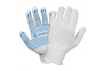 Перчатки трикотажные ХБ с ПВХ покрытием, белые, (1 пара) 7,5 класс/75г., мод.604 (ADWG034)