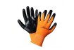 Перчатки полиэфирные с двухслойным нитриловым покрытием ладони (XL), оранж./черн. (AWG-L-03)