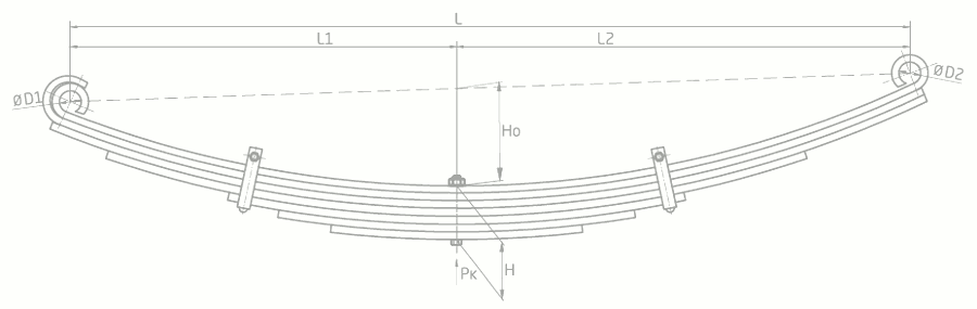 Листовая рессора чертеж