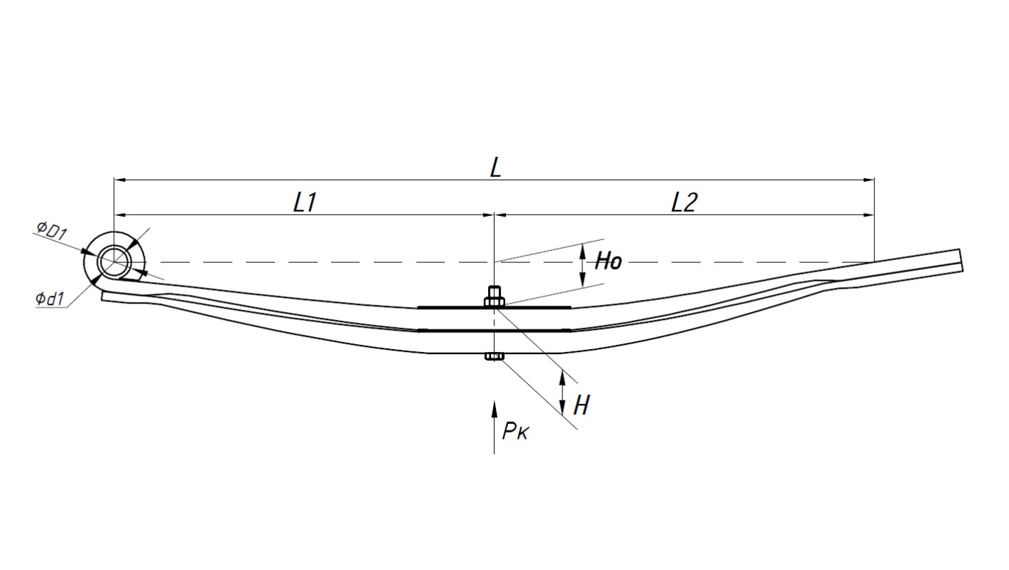 Листовая рессора чертеж