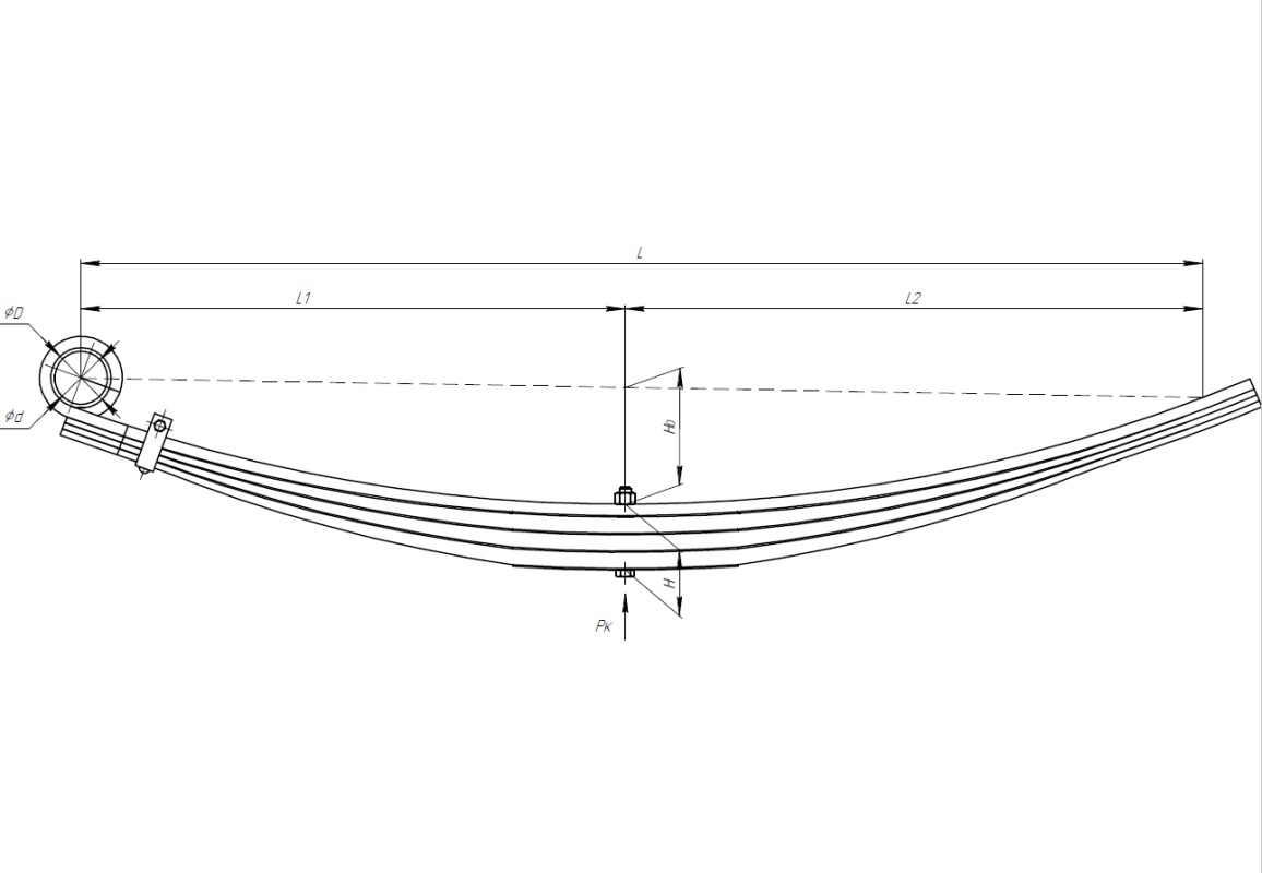 Листовая рессора чертеж