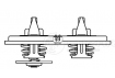Термостат для автомобилей Scania 4-series (95-)/5-series (P,G,R) (03-) (80/87 С) (2 термоэлемента) (LT 2704)